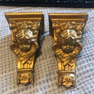 VINTAGE PAIR OF ANGEL WALL DECOR